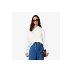 Lacoste Kadın Oversize Fit Polo Yaka Beyaz Gömlek
