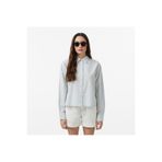 Lacoste Kadın Relaxed Fit Çizgili Mavi Gömlek