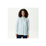 Lacoste Kadın Relaxed Fit Çizgili Yeşil Gömlek