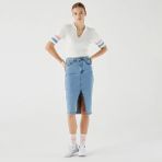 Lacoste Kadın Slim Fit Mavi Denim Etek - 40