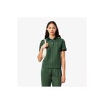 Lacoste Kadın Slim Fit Monogram Koyu Yeşil Polo