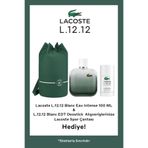 Lacoste L.12.12 Blanc Eau Intense EDT 100 ml Parfüm + Deodorant Stick 75 gr & Spor Çantası Erkek Set