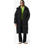 Lacoste Long Oversized Down Fill Jacket Çıkarılabilir Kapüşonlu Kaz Tüyü Kadın Parka Siyah