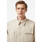 Lacoste Men's Relaxed Fit Beige Shirt Bol Kesim Erkek Gömlek Bej - 45