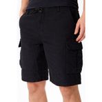 Lacoste Mens Relaxed Fit Black Bermuda Shorts Erkek Kargo Cepli Rahat Kesim Pamuk Keten Şort Siyah