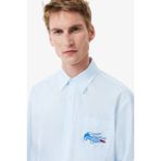 Lacoste Men's Relaxed Fit Blue Shirt Bol Kesim Erkek Gömlek Mavi - XL
