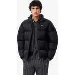 Lacoste Men`s Water-Repellent Monogram Jacquard Down Black Jacket Erkek Suitici Mont Siyah