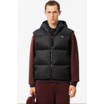 Lacoste Men's Water-Repellent Puffer Vest Kaz Tüyü Dolgu Sabit Kapüşonlu Suitici Yelek Siyah - 56