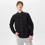 Lacoste Slim Fit Keten Gömlek - Siyah - 2XL