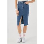 Lacoste Slim Fit Womens Skirt Dar Kesim Yırtmaçlı Kadın Kot Etek Lacivert - 38