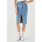 Lacoste Slim Fit Womens Skirt Dar Kesim Yırtmaçlı Kadın Kot Etek Mavi - 40
