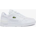 Lacoste T-Clip Erkek Beyaz Sneaker Düz Kauçuk Taban %68 Poliüretan %32 Deri Malzeme 743SMA0023T - 21G-Beyaz