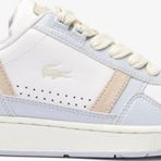 Lacoste T-Clip Hakiki Deri Kadın Sneaker Beyaz Mavi