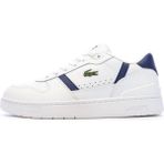 Lacoste T-Clip Leather Mens Sneaker Hakiki Deri Günlük Spor Ayakkabı Beyaz Mavi - Beyaz - Buz - Mavi