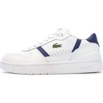 Lacoste T-Clip Leather Mens Sneaker Hakiki Deri Günlük Spor Ayakkabı Beyaz Mavi