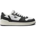 Lacoste T-Clip Set Leather Mens Sneaker Hakiki Deri Erkek Günlük Spor Ayakkabı Siyah Beyaz - Siyah - Beyaz