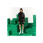 Lacoste X Minecraft Kadın Relaxed Fit Kapüşonlu Baskılı Siyah Sweatshirt