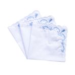 LACS Handkerchiefs Kadın İşlemeli Çiçekli Pamuk Dantel Mendiller Beyaz Mendil Paketi, C01-3 adet, Tek Beden