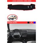 Lada Samara 1990-2004 İçin Uygun Torpido Koruma Halısı Siyah Kenar Renk Kırmızı