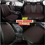 Lada Vega Koltuk Deri Minderi 7 Parça Ön Ve Arka Oturak Sırt Dayama Minder Siyah-Kırmızı