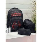 LaddyCo Ilkokul Çantası Erkek Çocuğu 3`lü Set Siyah Ilk Okul Çantası Karakter Baskılı Takım - 144 Yaprak