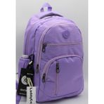 LaddyCo Saten Suya Dayanıklı Kumaş Unisex Siyah Okul Sırt Çantası 1700 - Lila