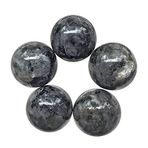 Ladeukoi 5 adet 20 mm yuvarlak taş top seti, ev dekorasyonu için, kristal cilalı şifa değerli taş Fengshui mineral takı üretimi, siyah Labradorit
