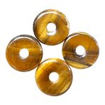 Ladeukoi Büyük delik 7 mm mutlu madeni para kolye ucu boncuk Charms takı üretimi için, kristal tılsım barış çemberi çörek taş boncuk malzemeleri 1,18 inç (30 mm), 4 adet, kaplan gözü