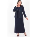 Ladies First Büyük Beden 3306 Lacivert Abiye Elbiseli Takım - 2XL