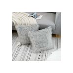 LadiesHome Açık Gri Peluş Kırlent Kılıfı 1.sınıf Kumaş
