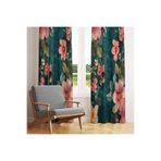 LadiesHome Lacivert Zemin Pembe Çiçekli Vintage Floral Tek Kanat Fon Perde 140x260 cm