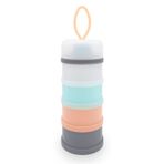 LADISO Bebek Maması Dağıtıcı, Formül Kabı, BPA İçermez, 4 Katlı, Bebek Besleme Seyahat Saklama Kabı, Taşınabilir Süt Tozu Dağıtıcı Kabı, Dökülmez, İstiflenebilir Bebek Atıştırmalık Saklama Kabı