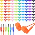 Ladont Çocuklar için 50 Paket Toplu Kulaklıklar, Sınıf Seti Kulaklıklar, 3.5mm Jack ile Uygun Fiyatlı Kulak İçi Kulaklıklar, Chromebook Dizüstü Bilgisayar için Kablolu Kulaklıklar