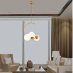 Ladre 3lü Beyaz Camlı Eskitme Boyalı Modern Sarkıt, Mutfakyatak Odası Salon Avize