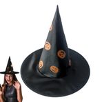 Lady Halloween Cadı Şapkası - Cadılar Bayramı Cosplay için Siyah Cadı Şapkası | Cadılar Bayramı Partileri, Karnavallar için Kabak Desenli Kadın Kostüm Cadı Şapkası