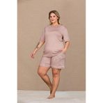 Lady Lingerie Kısa Kollu Şortlu Büyük Beden Kadın Pijama Takımı