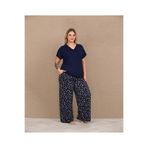 Lady Lingerie Kısa Kollu V Yakalı Büyük Beden Kadın Pijama Takımı