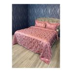 Lady London Yatak Örtüsü Jakarlı Şönil Çift Kişilik- 3 Parça - Gül Kurusu Reng
