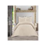 Lady London Yatak Örtüsü Şönil Çift Kişilik -Fiona Model- 3 Parça - KREM RENGİ