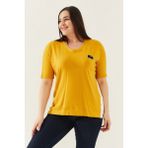 Lady Majestic Büyük Beden Bluz - 46 - Hardal