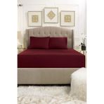 Lady Moda Çift Kişilik %100 Pamuklu Penye Lastikli Çarşaf | Bordo - 160 x 200 cm