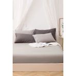Lady Moda Çift Kişilik %100 Pamuklu Penye Lastikli Çarşaf | Gri - 160 x 200 cm