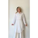 LADY RIVSD Beyaz, Beli Bağcıklı Tunik Gömlek