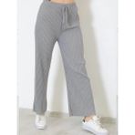 Lady Time Likralı Bol Paça Rahat Kadın Pijama Altı Tek Alt 2027 - XL - Gri
