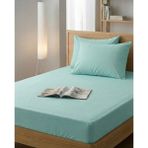 Ladybella Lastikli Yatak Çarşafı Lastikli Penye Çarşaf + 2 Yastık Kılıfı - Açık Yeşil - 180x200