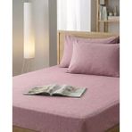 Ladybella Lastikli Yatak Çarşafı Lastikli Penye Çarşaf + 2 Yastık Kılıfı - Koyu Pembe - 180x200