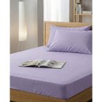Ladybella Lastikli Yatak Çarşafı Lastikli Penye Çarşaf + 2 Yastık Kılıfı - Lila - 180x200