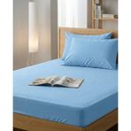 Ladybella Lastikli Yatak Çarşafı Lastikli Penye Çarşaf + 2 Yastık Kılıfı - Mavi - 180x200