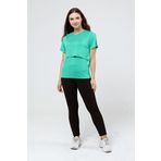LadyMina Pijama Yeşil Kısa Kol Hamile Lohusa Ve Emzirme T-shirt