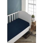 LADYNİL Bebek-çocuk Organik Pamuk Lastikli Penye Çarşaf 60x120 - 70x140 Uyumlu Lacivert